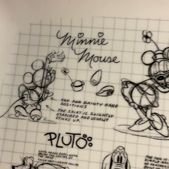 Disney Sketch Book Drawing Rectangular Platter Mickey Mouse 90th - Picture 5 of 7